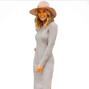 NORDSTROM SWEATER DRESS GRAY NWT LONG RIBBED 2XL WAYF BFF HOLLIE LONG SLEEVE